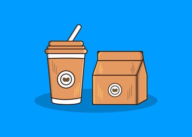 hot coffee vector 