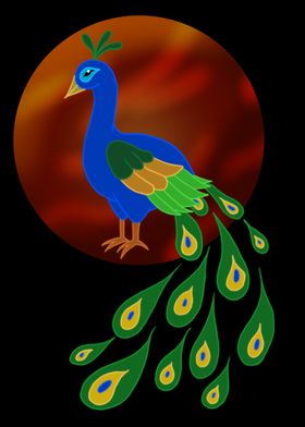 Neon peacock