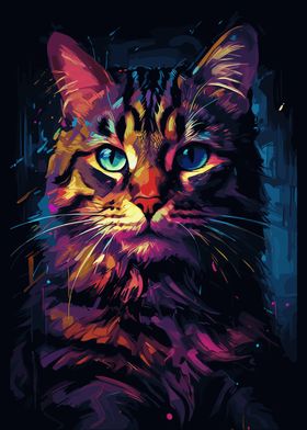 Colorful Cute Cat