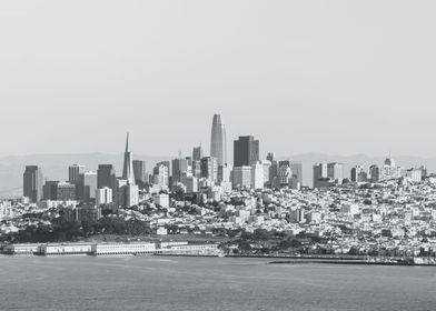 San Francisco skyline BW