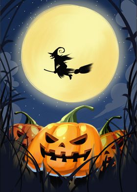 Witch pumpkin lantern