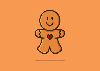 Gingerbread man cartoon 