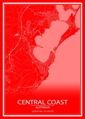 Central Coast RedWhite Map