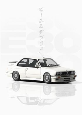 White BMW E30 M3