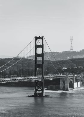 Golden Gate bridge BW