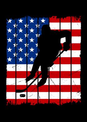 American Flag Ice Hockey