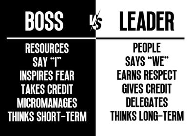 Be a Leader Not a Boss