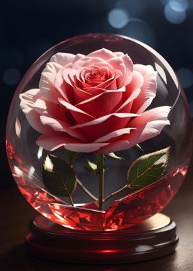 Rose in crystal