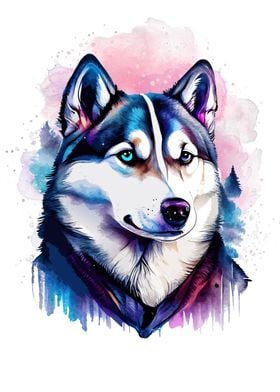 Wolf in watercolor