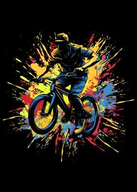 BMX Biker Paint Splash