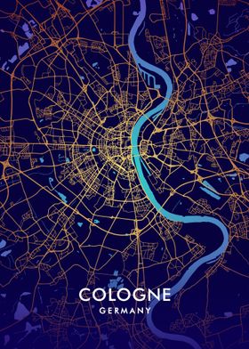 Koln Cologne Map