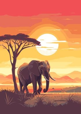 Elephants in Savana