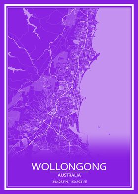 Wollongong PurpleWhite Map