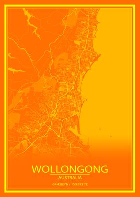 Wollongong Orange City Map