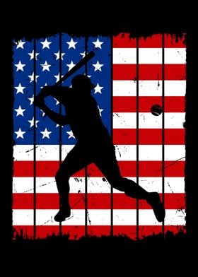 American Flag Men Baseball