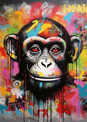 Banksy Graffiti Ape Monkey