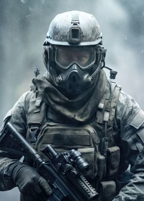 Special Force Soldier Snow