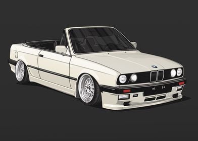 BMW E30 Convertible Bagged