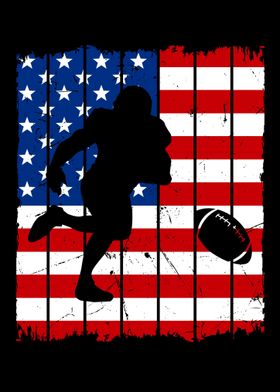 Football Player USA Flag