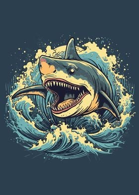 Shark Japan Great wave