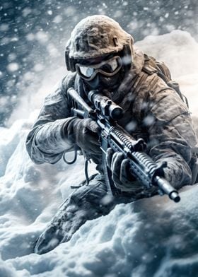 Soldier in The Snow