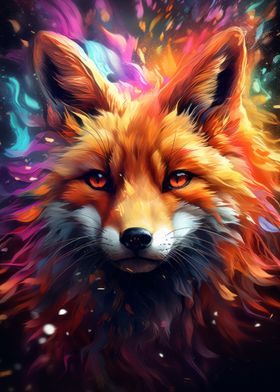 Abstract Graffiti Fox Art