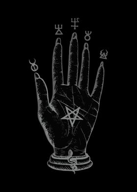 hand with satan symbol