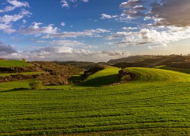 Green fields on Catalonia