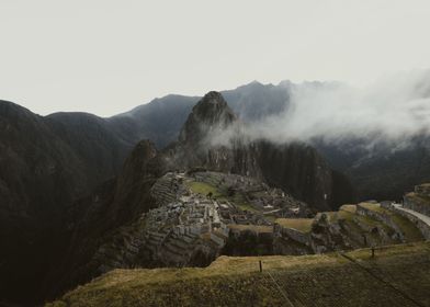 Machu Picchu with clouds