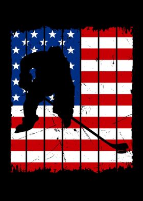 USA Flag Ice Hockey Gift