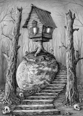 Baba Yaga Hut on the Moon