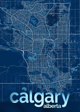Calgary City Map Art