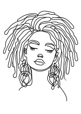 One Line Art Woman Face