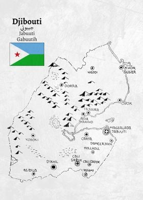 Handdrawn Djibouti Map