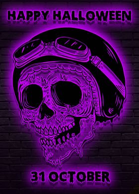 skullcap halloween neon 