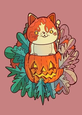 Pumpkin cat