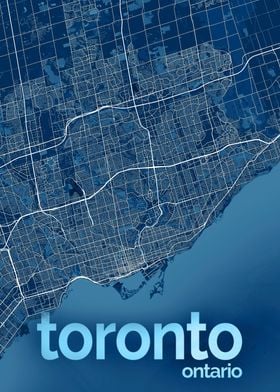 Toronto Street Map Art
