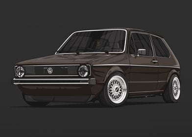 VW Golf MK1 BBS Brown