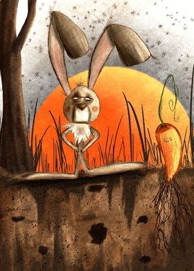 rabbit and carrot glared