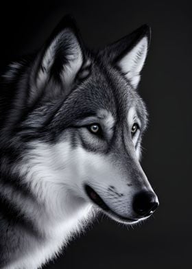 Black and white wolf