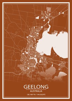 Geelong Brown White Map