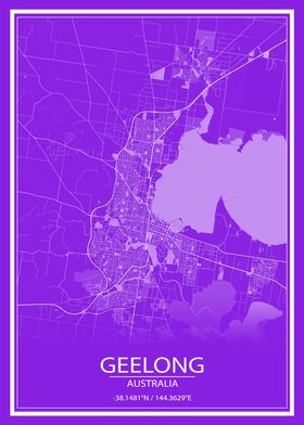 Geelong Purple White Map