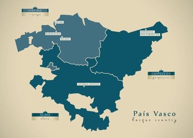 Pais Vasco Spain map