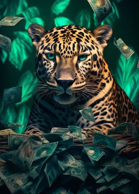 Rich Leopard Green Money