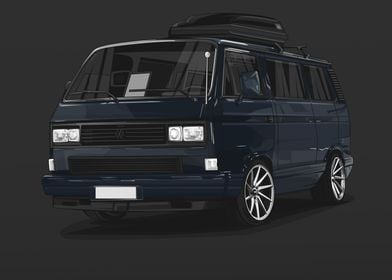 VW T3 Bus Static Blue