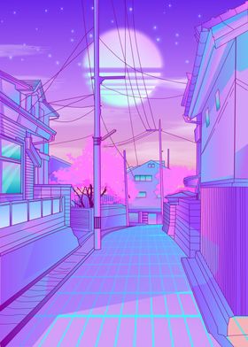 japanese vibes city pastel