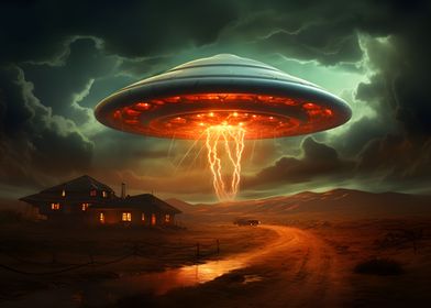 UFO Flying Over Farm