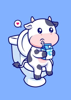 Cute cow Toilet Funny