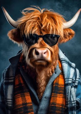 Hipster Highland Cow