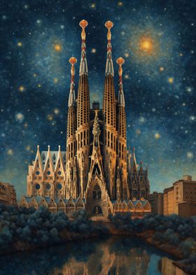 Barcelona Starry Night